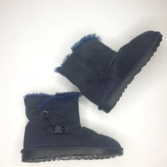 Costco Shoes Costco Nwot Girls Sz Navy Leather Short Boots